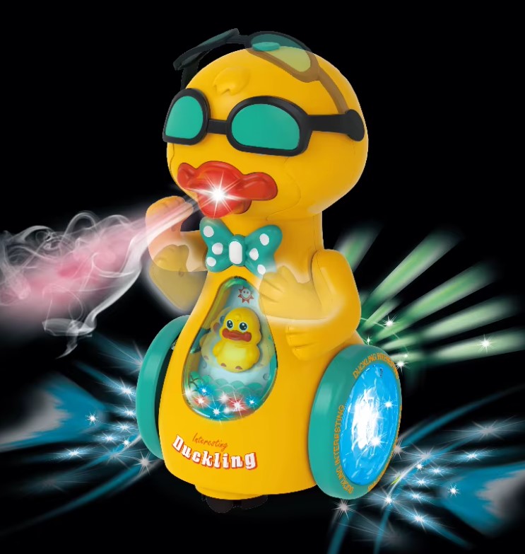 Pato eléctrico con luces y movimiento