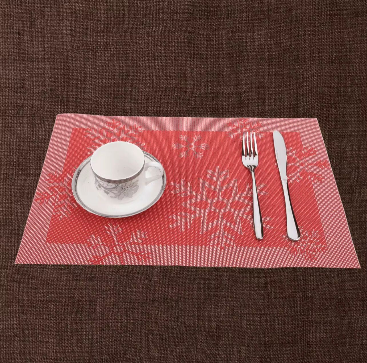 Individual navideño rojo