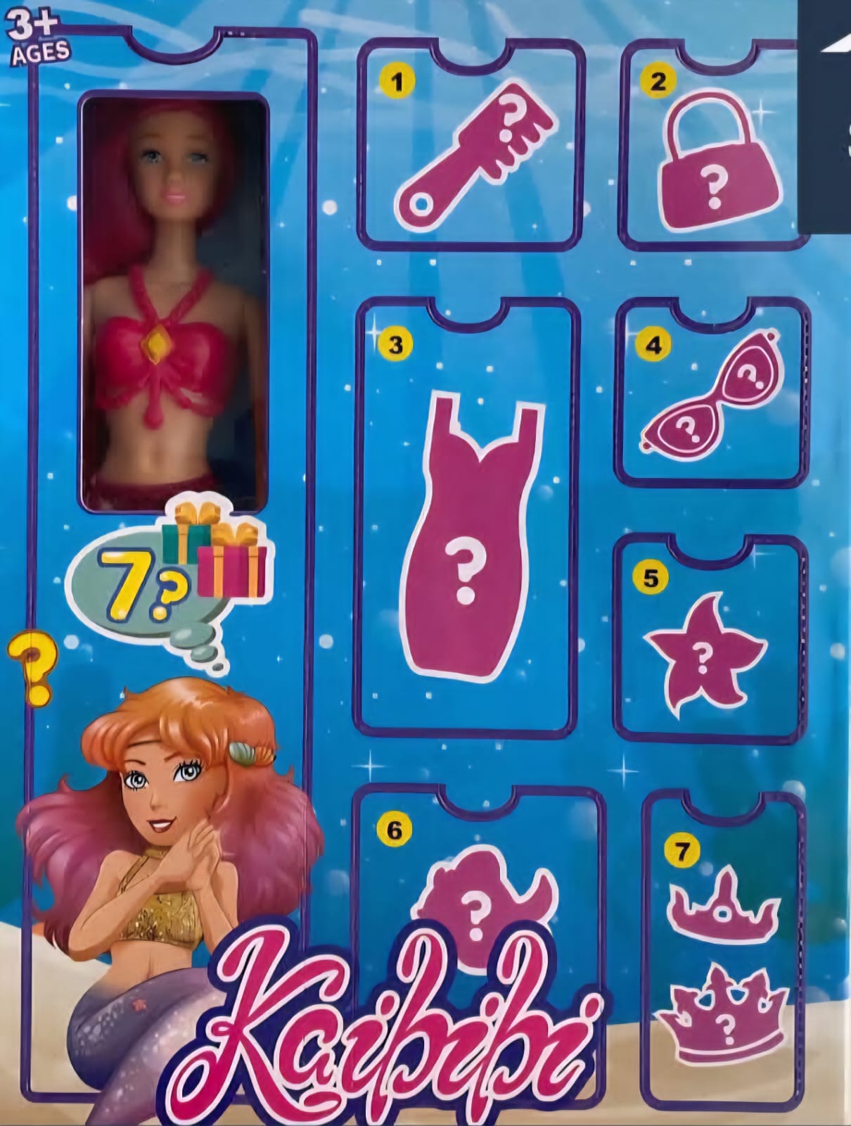 Muñeca Sirena con 7 Sorpresas y Accesorios