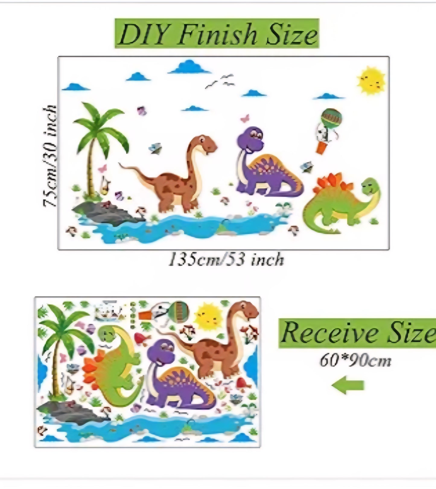 Sticker decorativo infantil de dinosaurio