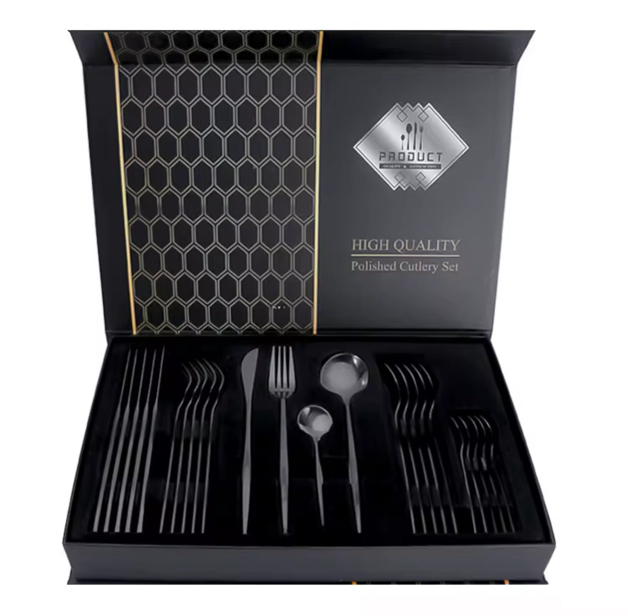 Set cubierto acero inoxidable con caja de regalo deluxe (24 piezas)