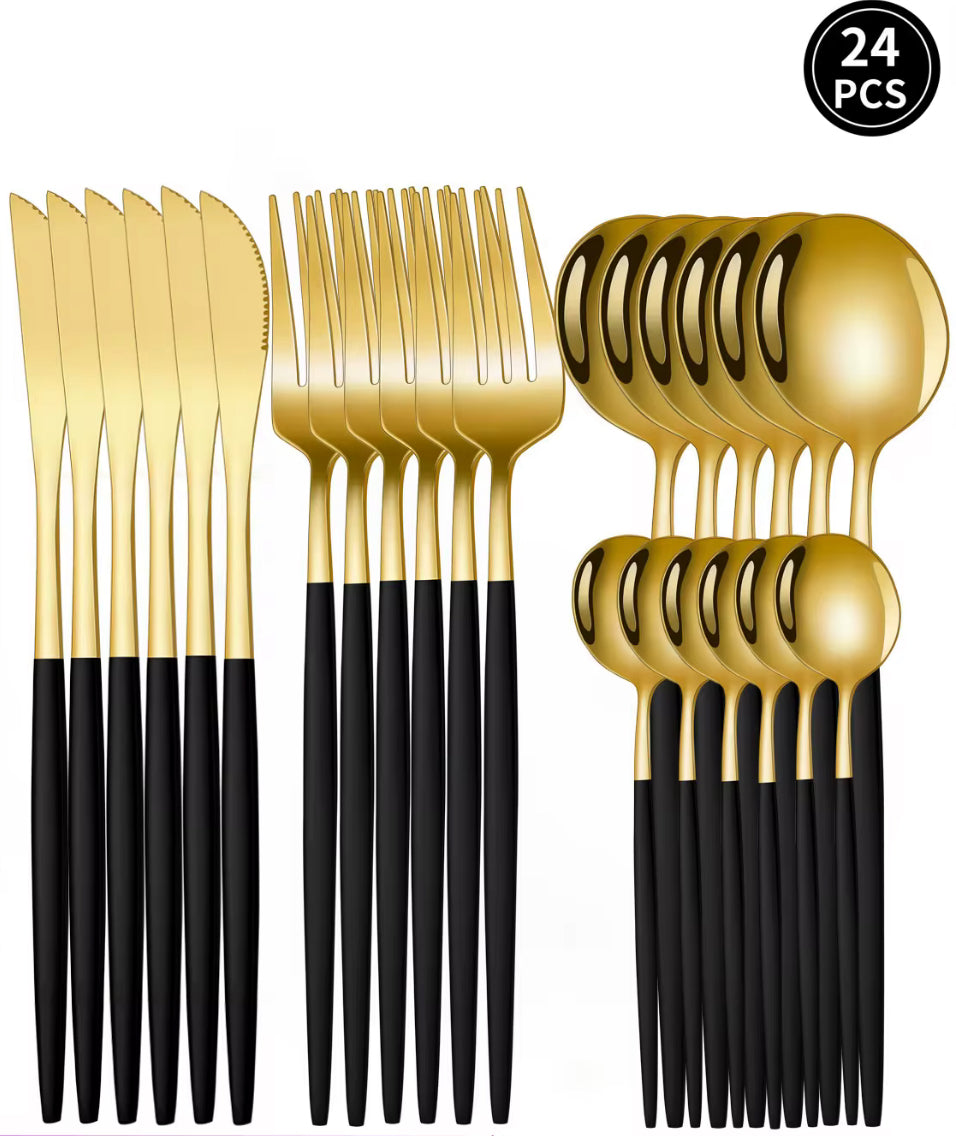 Set de cubiertos de acero inoxidable (24 piezas)