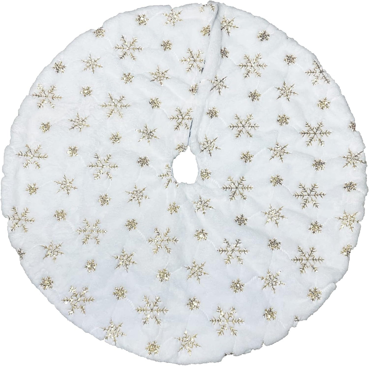 ✨FALDA DE ARBOL BLANCA Y DETALLES DORADOS❄️🤍