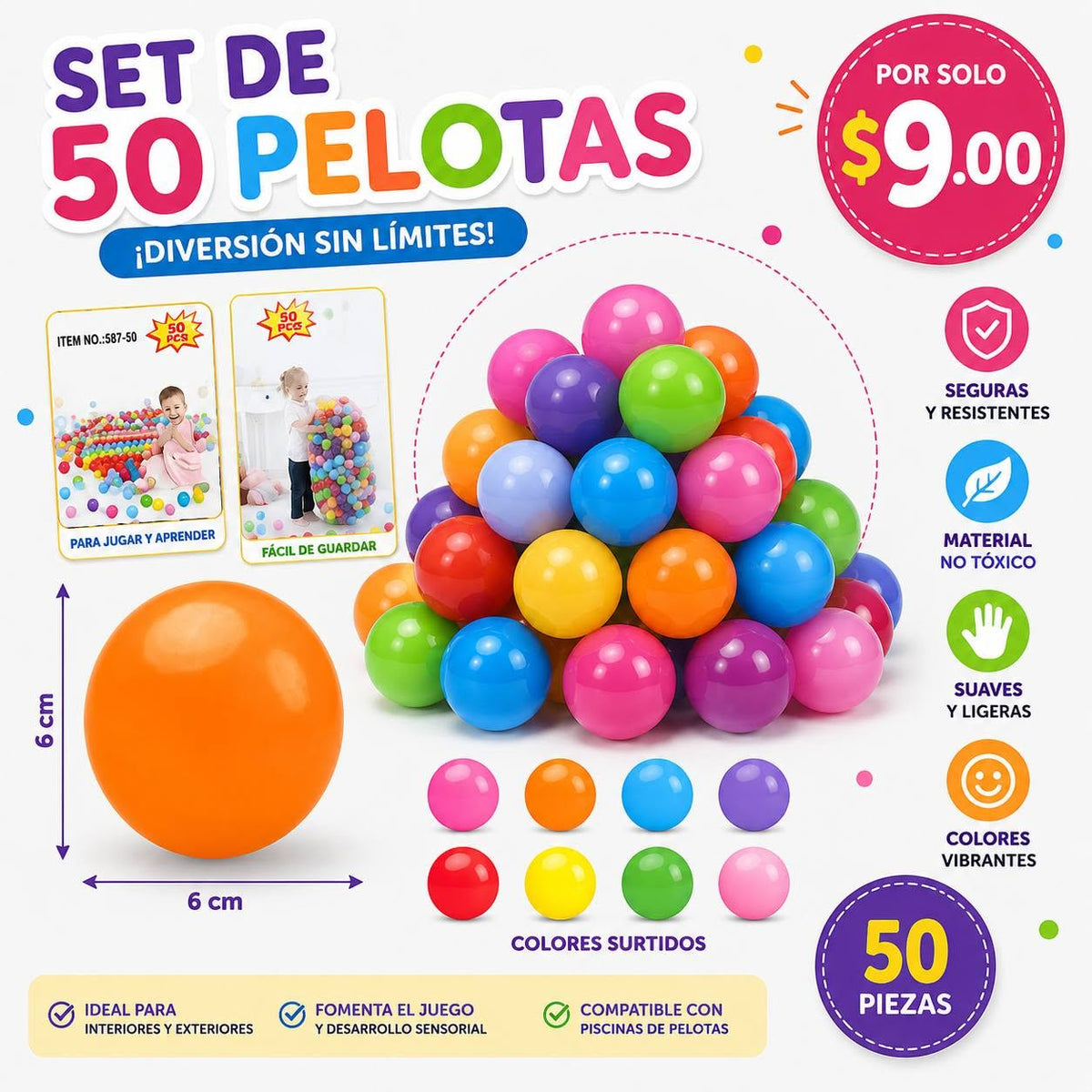 SET DE 50 PELOTAS⚽✨