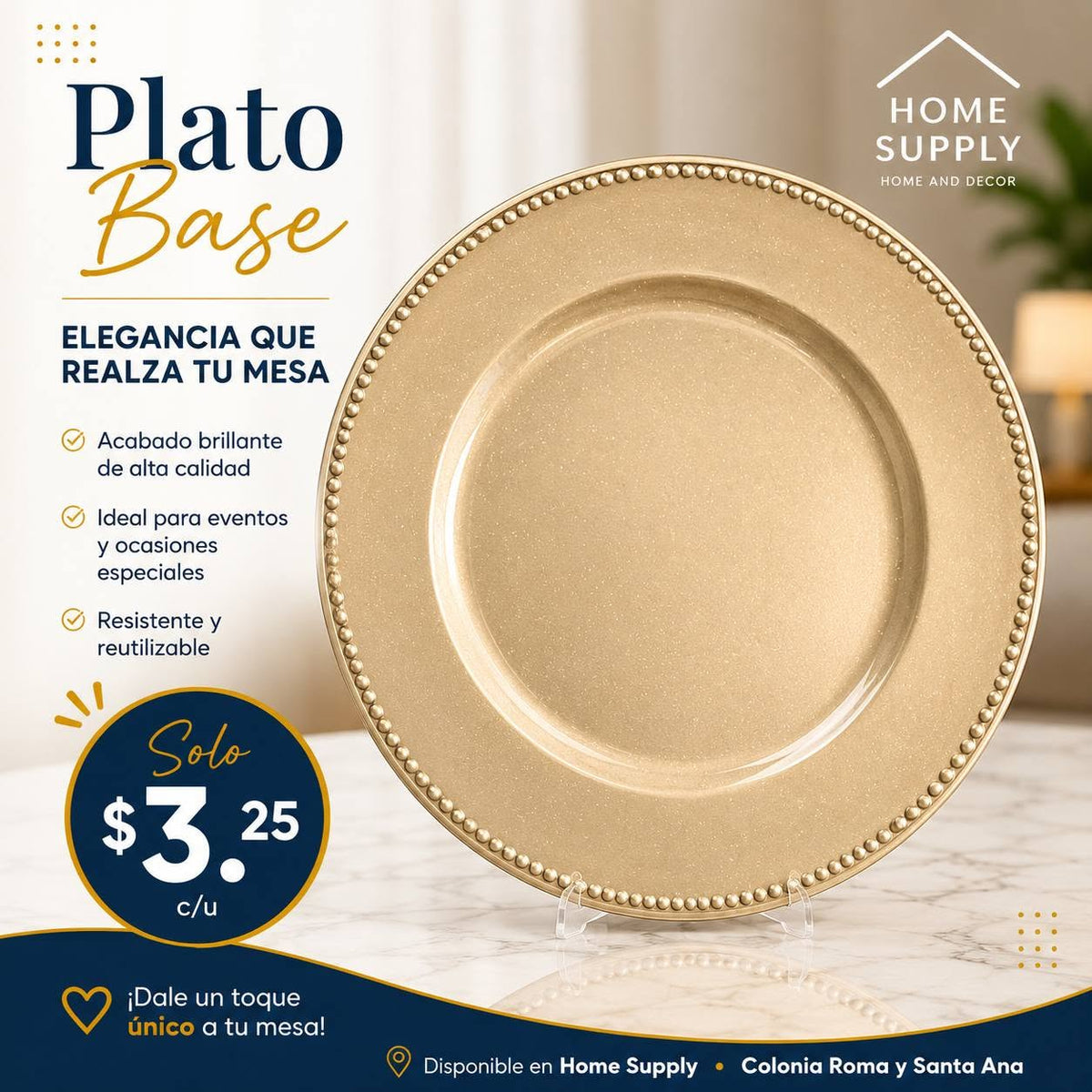 PLATO BASE LISO🍽️✨