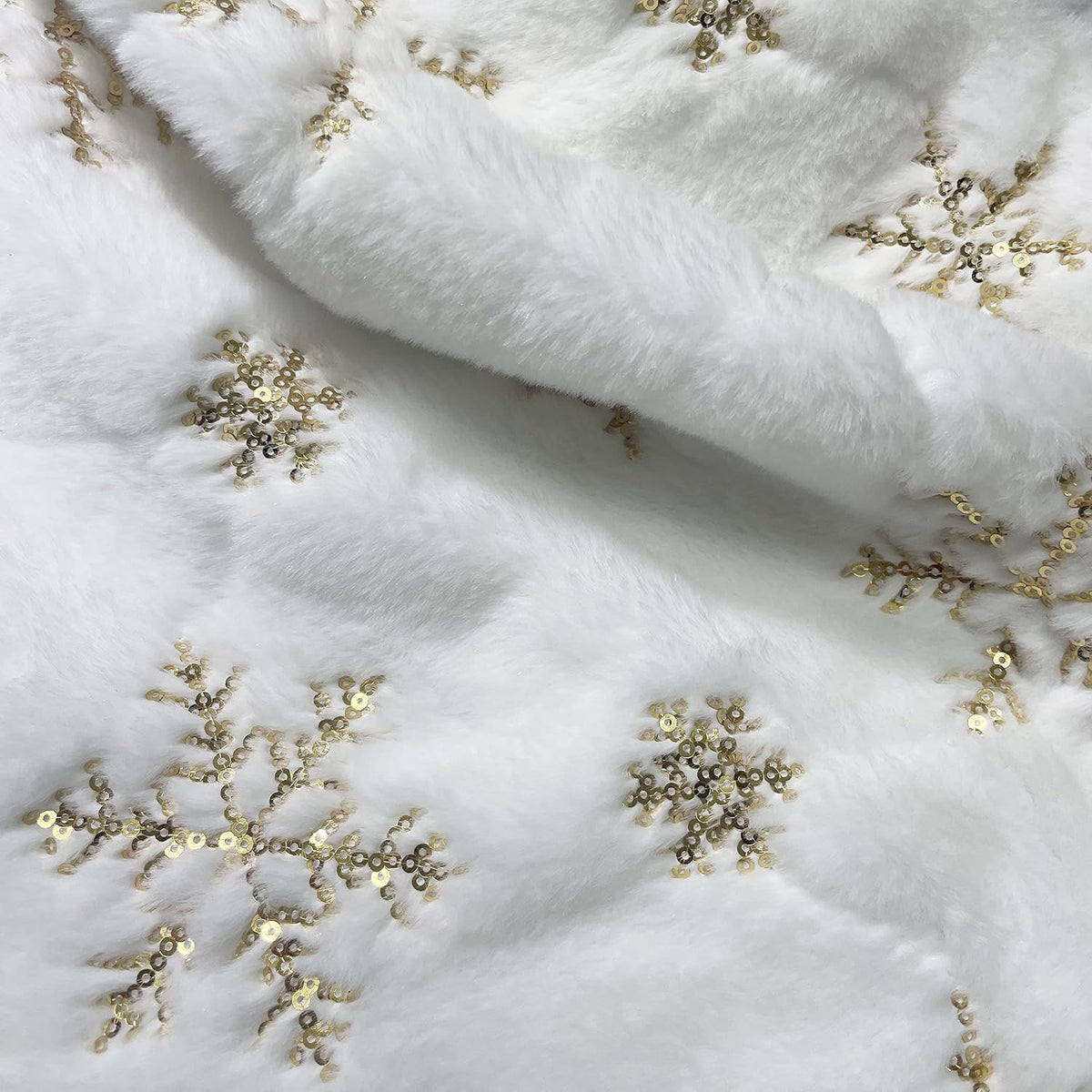 ✨FALDA DE ARBOL BLANCA Y DETALLES DORADOS❄️🤍