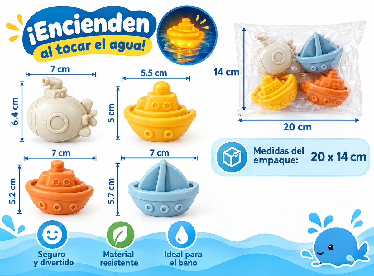 BARCOS CON LUZ LED 🚤✨