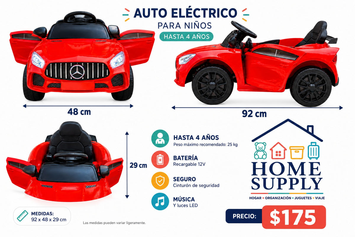 CARRO ELECTRICO ESTILO MERCEDES BENZ🏎️