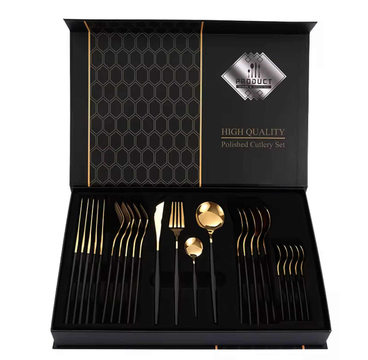 Set cubierto acero inoxidable con caja de regalo deluxe (24 piezas)