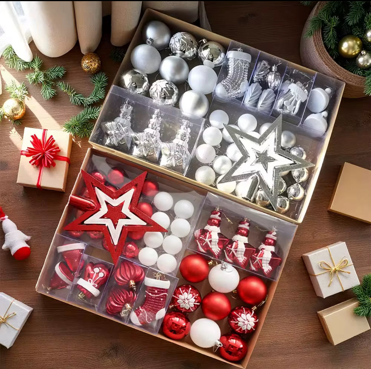 Set adornos para árbol (47 piezas)