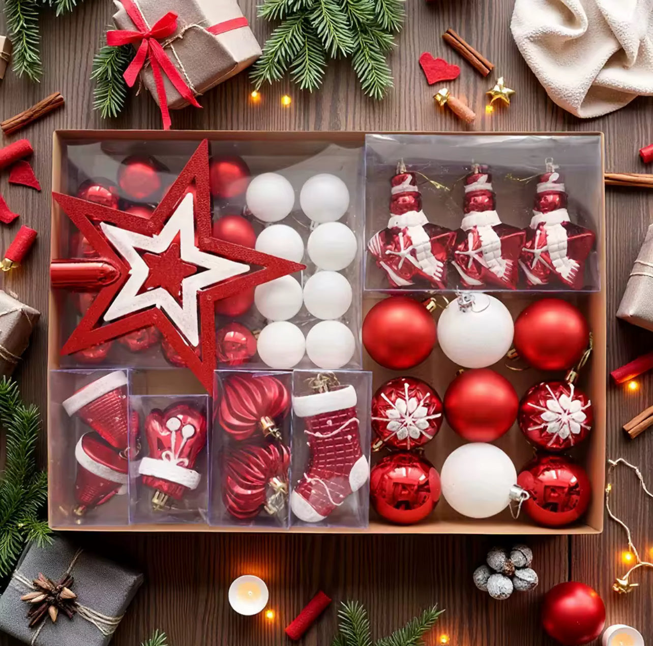 Set adornos para árbol (47 piezas)