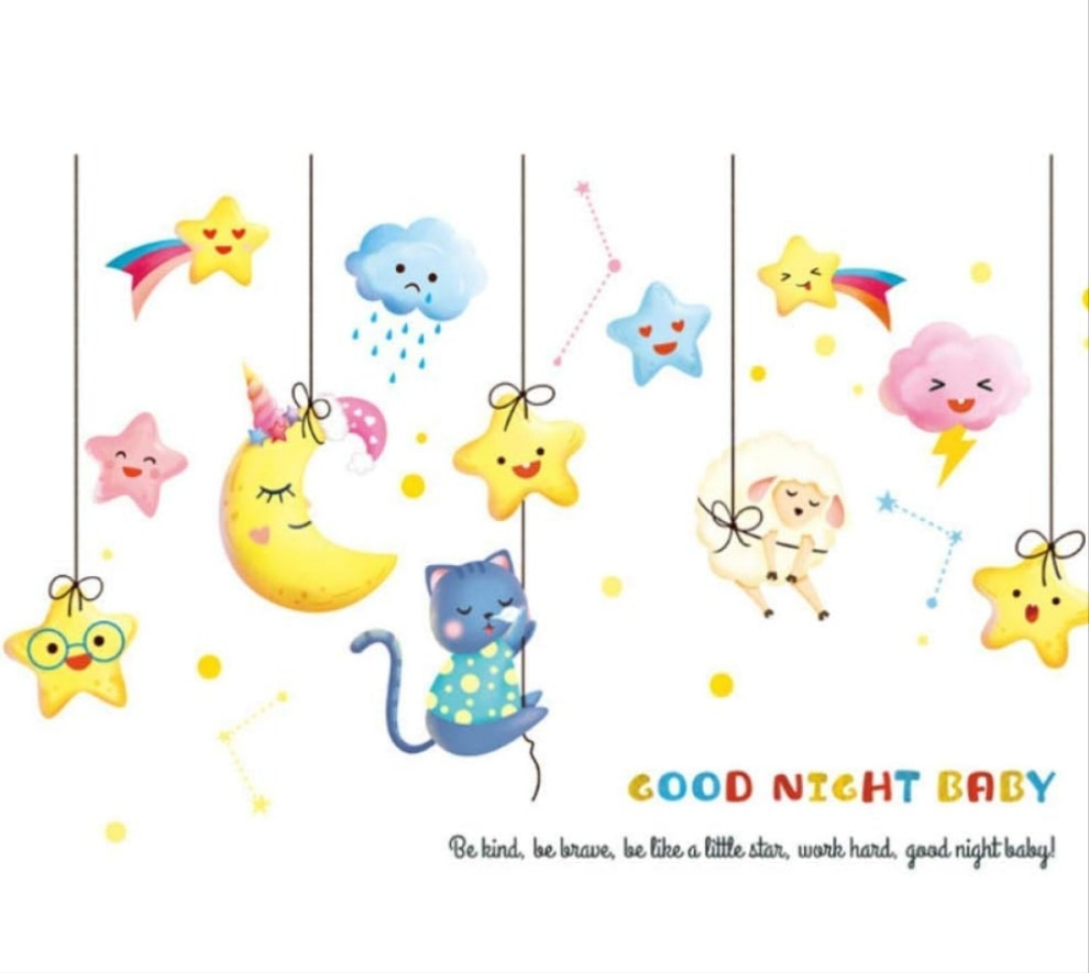 Sticker decorativo infantil de estrellas⭐️🌛