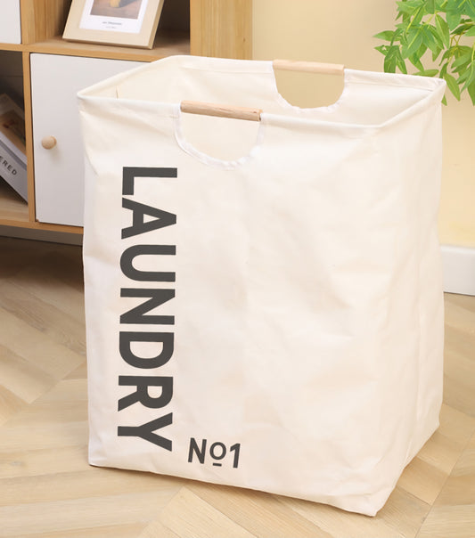 Cesto de Ropa Plegable con Asas de Madera – Laundry Nº1
