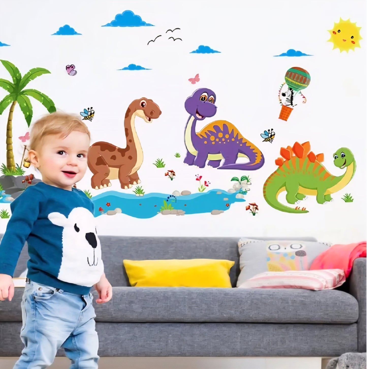 Sticker decorativo infantil de dinosaurio