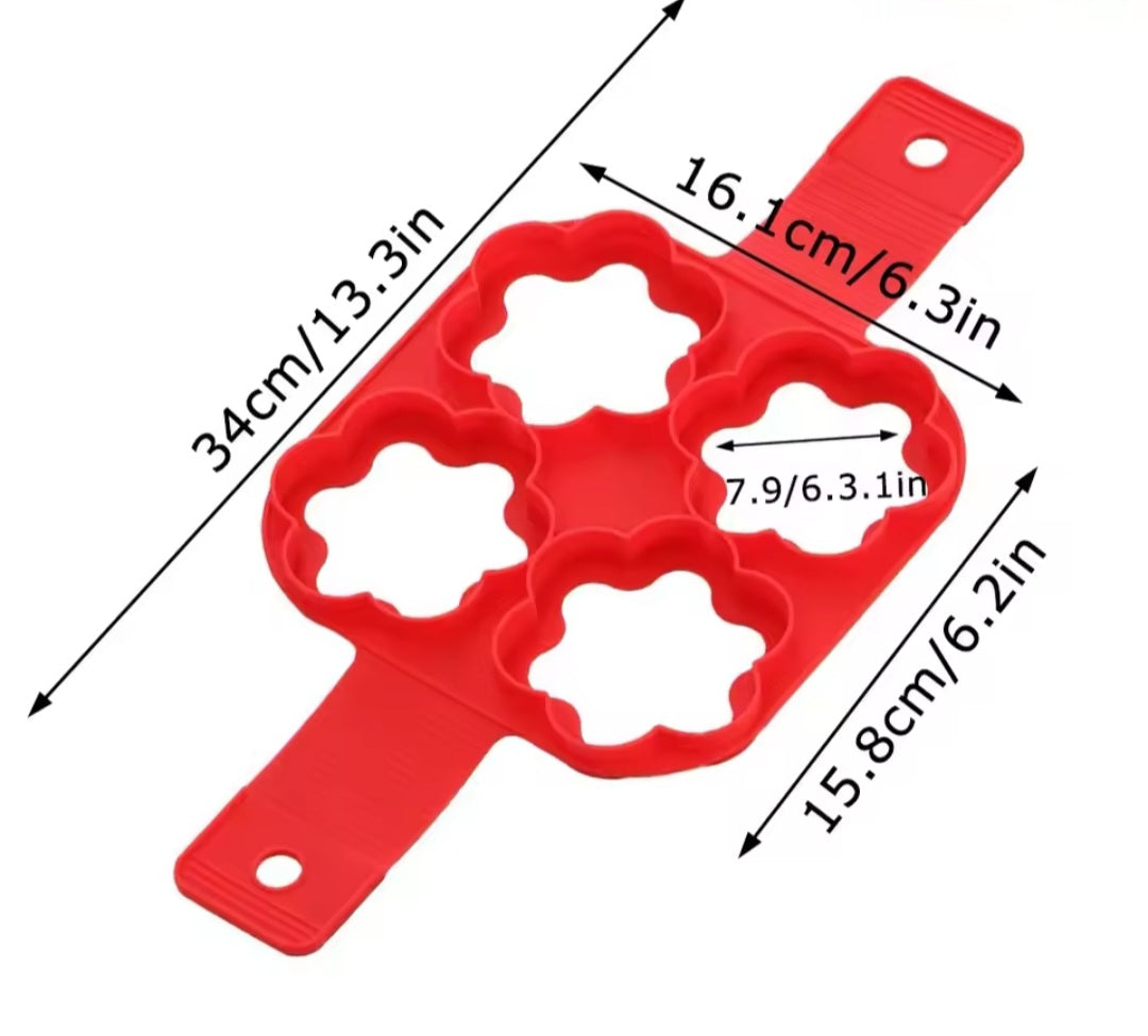 Molde de silicón para pancakes y huevos - 4 diseños