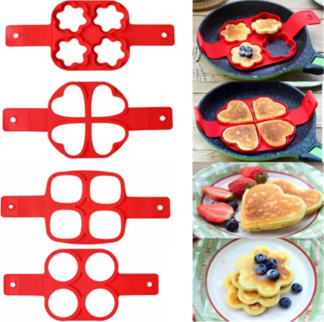 Molde de silicón para pancakes y huevos - 4 diseños