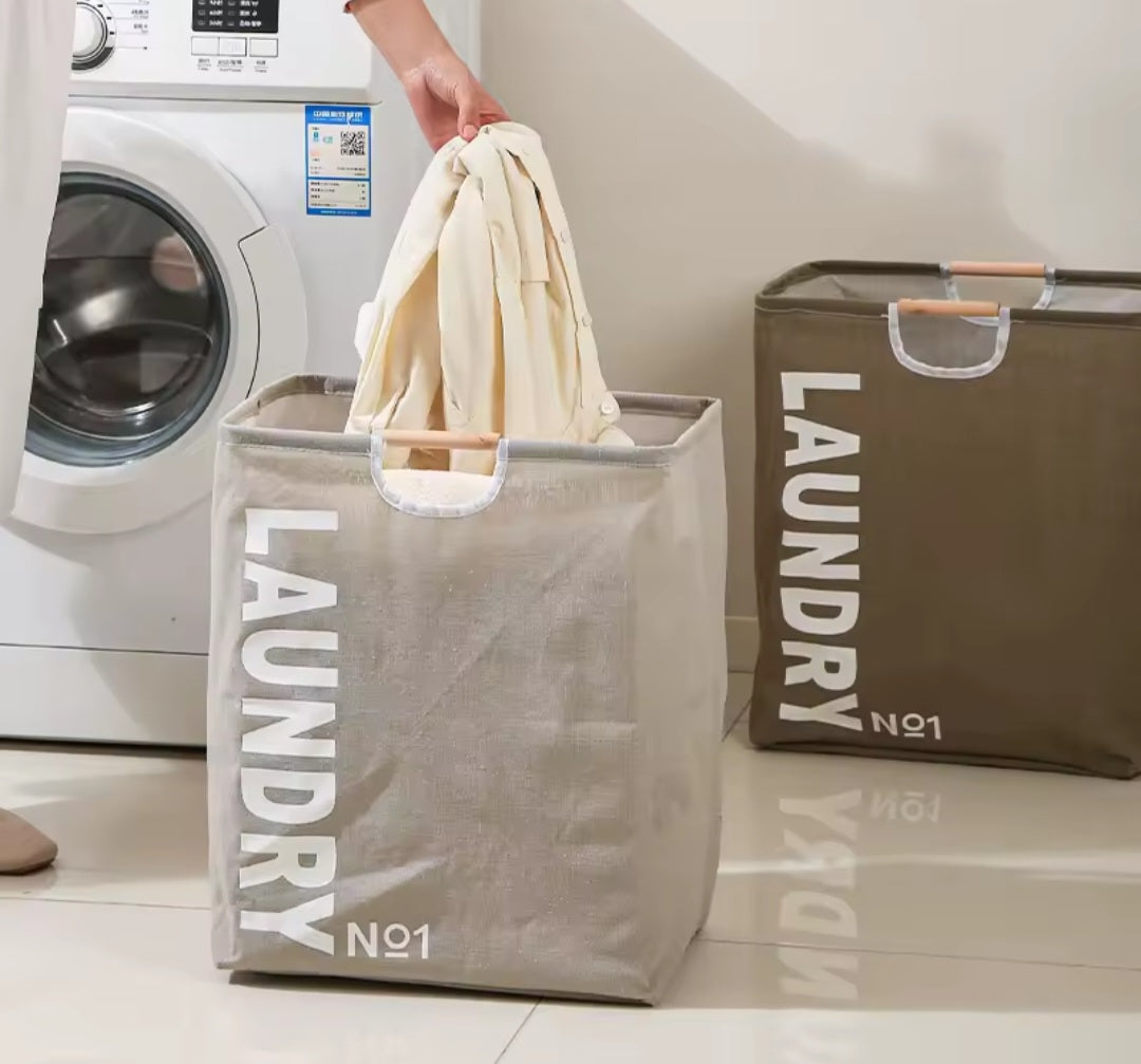 Cesto de Ropa Plegable con Asas de Madera – Laundry Nº1