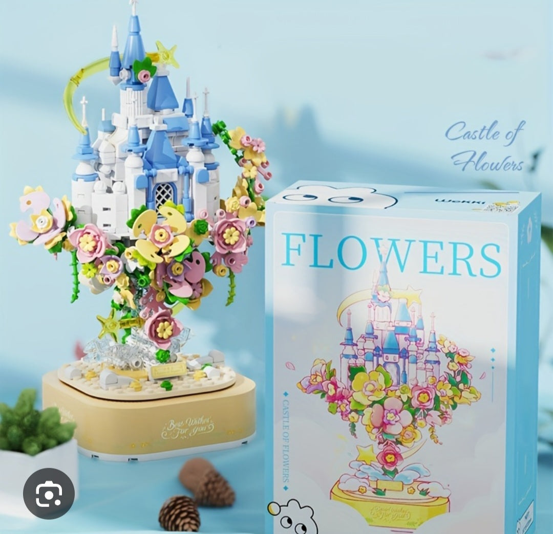 🌸 Castillo de Flores – Set de Bloques de Construcción 🏰✨