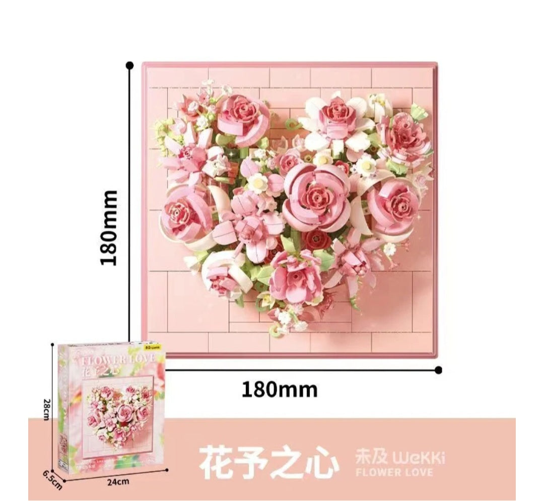 🌸 Flower Love – Corazón Floral Decorativo