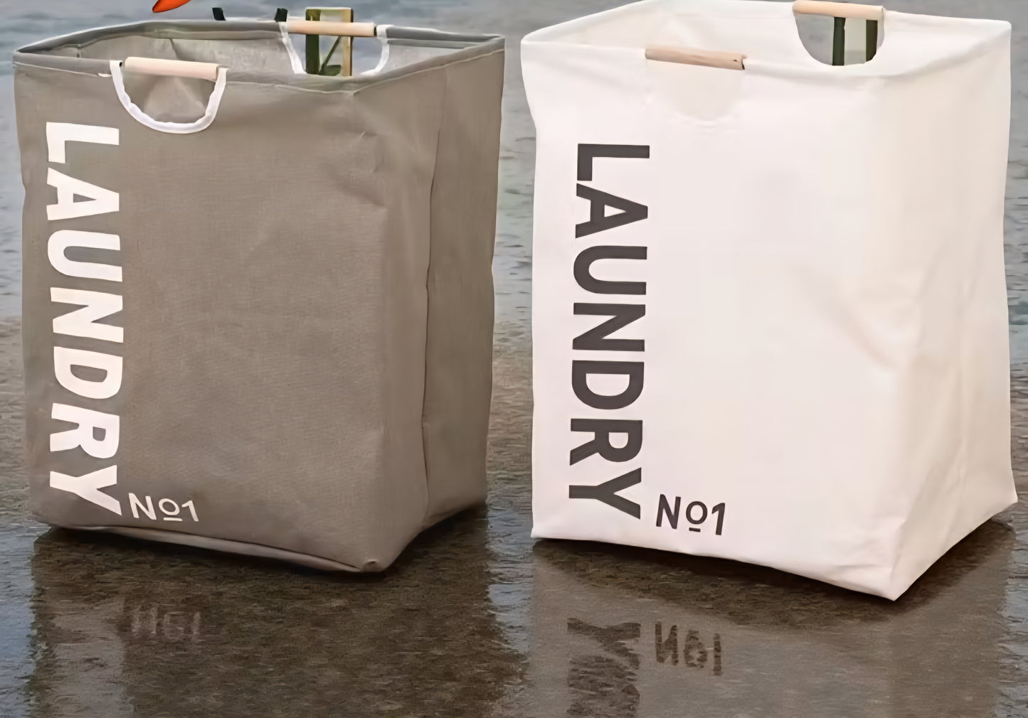 Cesto de Ropa Plegable con Asas de Madera – Laundry Nº1
