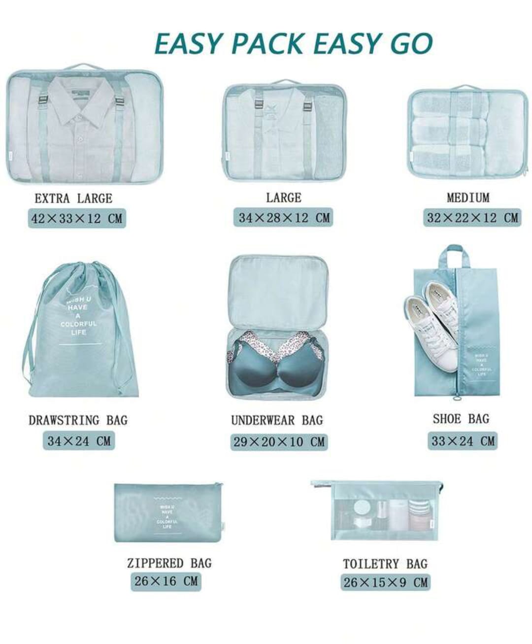 Organizador de maleta 8 piezas